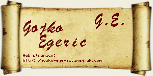 Gojko Egerić vizit kartica